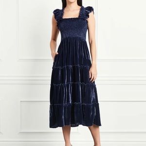 Hill House Navy Blue Velvet Ellie Nap Dress